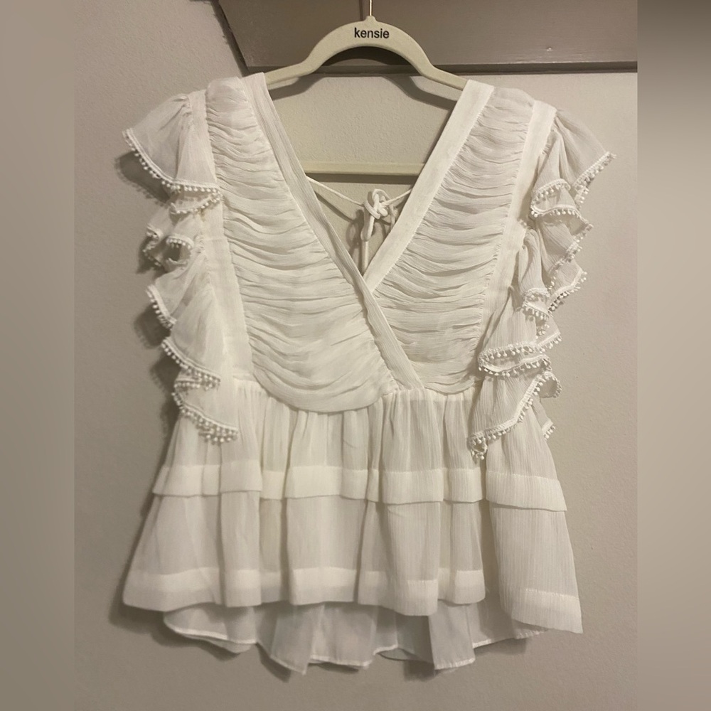 White Ruffle Top - Picture 3 of 4